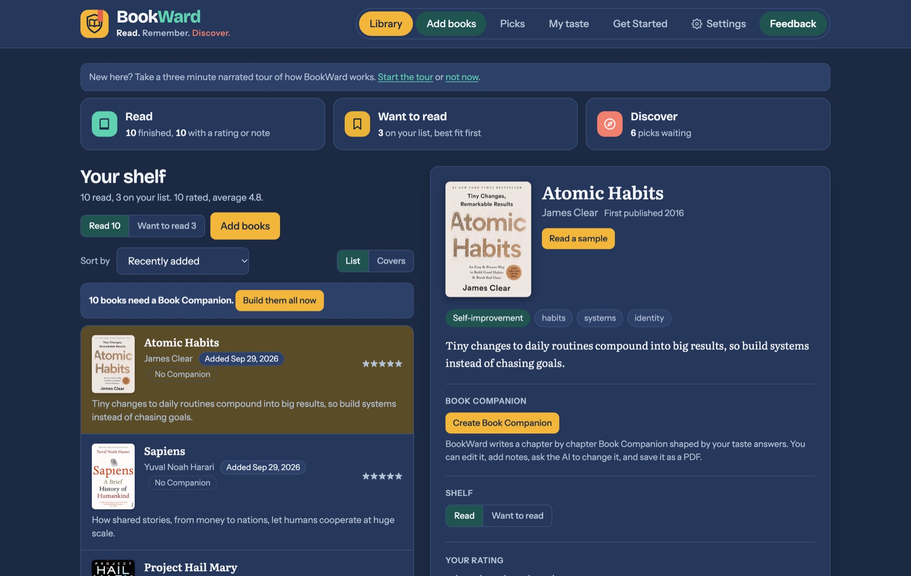 A book page with a Read a sample button